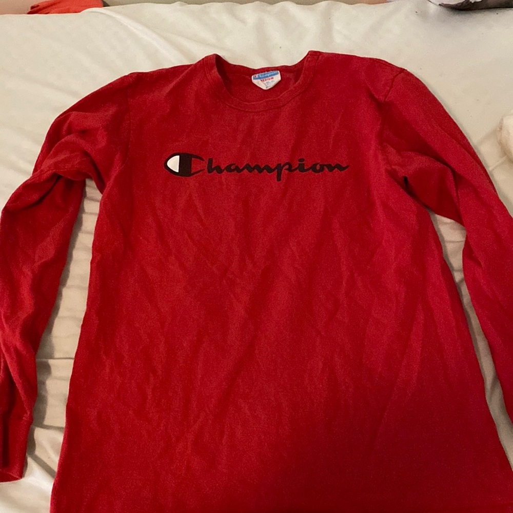 Champion Long Sleeve tee (M/Red)